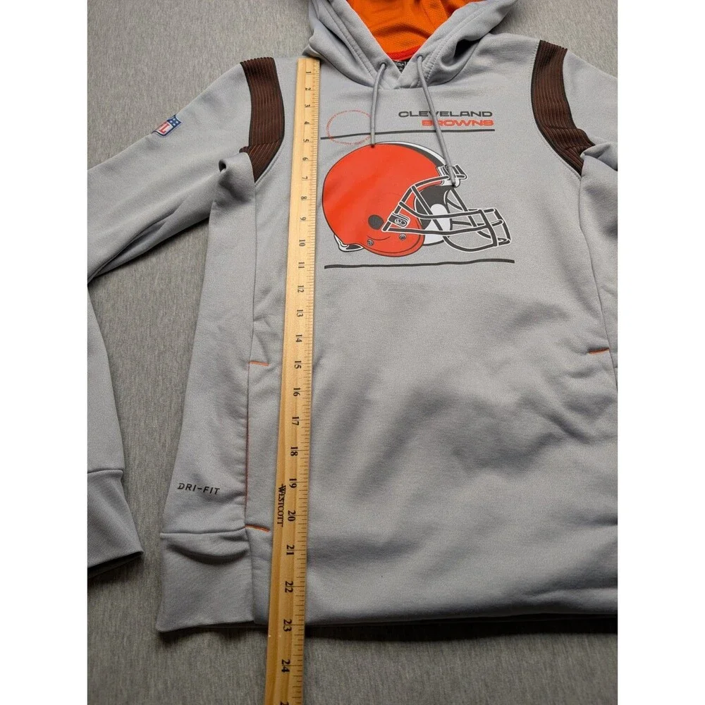 Cleveland Browns Gray NIKE On-Field BIG HELMET Hoodie Sweatshirt SZ XS Dri-fit